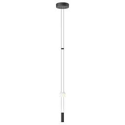 подвесной светильник в черном цвете с тонкой подвесной конструкцией