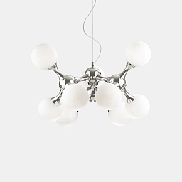 подвесной светильник с множеством шарообразных плафонов из матового стекла