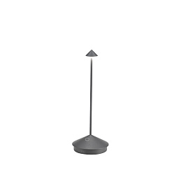 LD1650N3 Zafferano Настольная лампа на батарейках PINA TAVOLO PRO CCT Switch, с сенсорным диммером IP54, темно-серая, лакированная, с регулировкой яркости